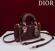 Dior Lady d-joy-micro Leather with Velvet burgundy - 4