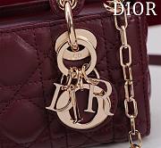 Dior Lady d-joy-micro Leather with Velvet burgundy - 3