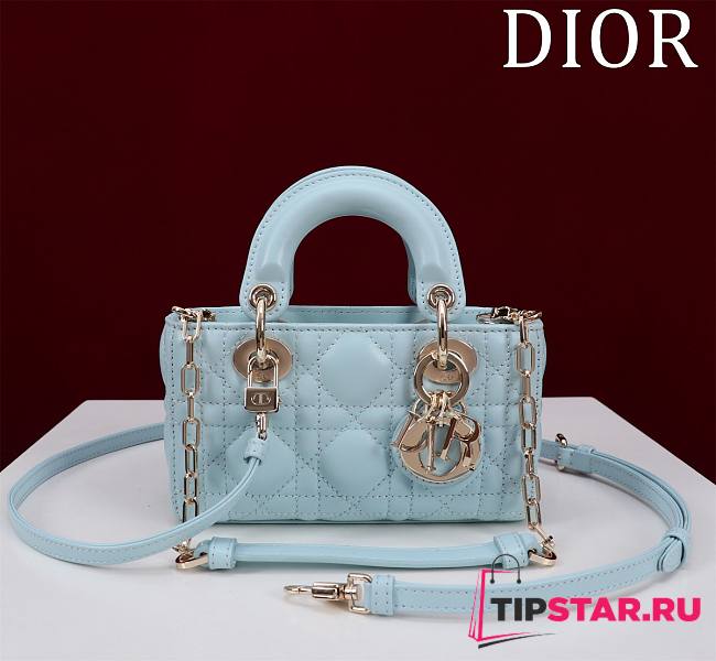 Dior Lady d-joy-micro Leather with Velvet blue - 1