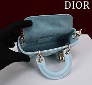 Dior Lady d-joy-micro Leather with Velvet blue - 3