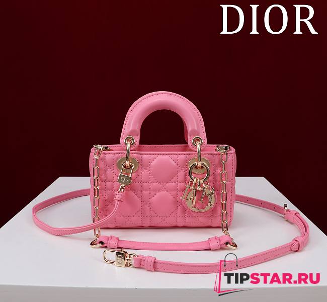 Dior Lady d-joy-micro Leather with Velvet pink - 1