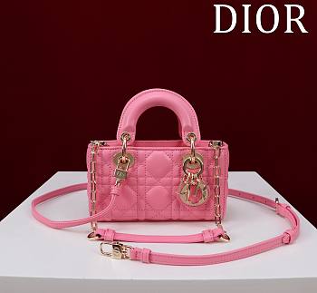 Dior Lady d-joy-micro Leather with Velvet pink