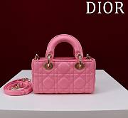 Dior Lady d-joy-micro Leather with Velvet pink - 4