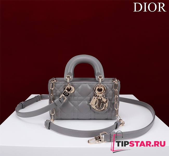 Dior Lady d-joy-micro Leather with Velvet gray - 1