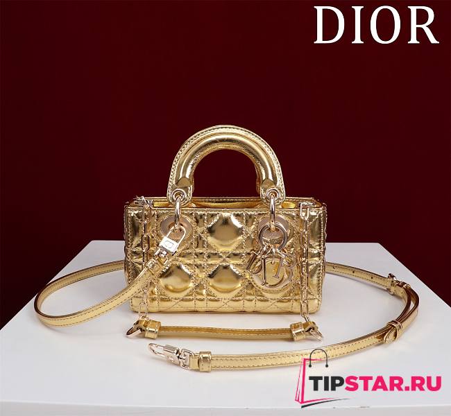 Dior Lady d-joy-micro Leather with Velvet shiny gold - 1