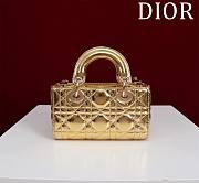 Dior Lady d-joy-micro Leather with Velvet shiny gold - 6