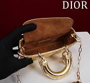 Dior Lady d-joy-micro Leather with Velvet shiny gold - 3