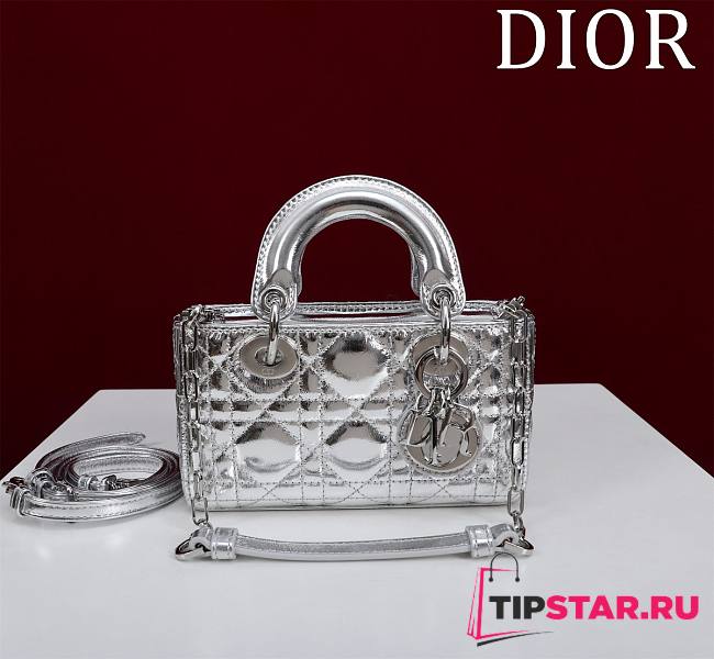 Dior Lady d-joy-micro Leather with Velvet shiny silver - 1