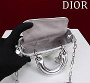 Dior Lady d-joy-micro Leather with Velvet shiny silver - 5