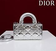 Dior Lady d-joy-micro Leather with Velvet shiny silver - 4