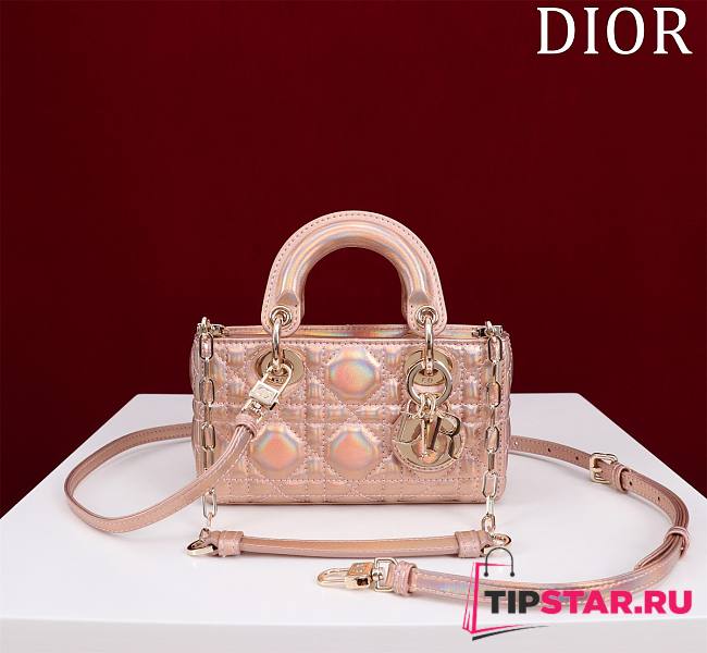 Dior Lady d-joy-micro Leather with Velvet shiny rose - 1