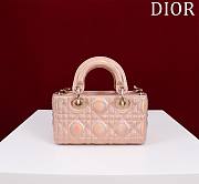 Dior Lady d-joy-micro Leather with Velvet shiny rose - 3