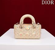 Dior Lady d-joy-micro Leather with Velvet shiny yellow orange - 3