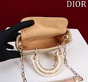 Dior Lady d-joy-micro Leather with Velvet shiny yellow orange - 4