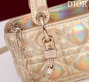 Dior Lady d-joy-micro Leather with Velvet shiny yellow orange - 2