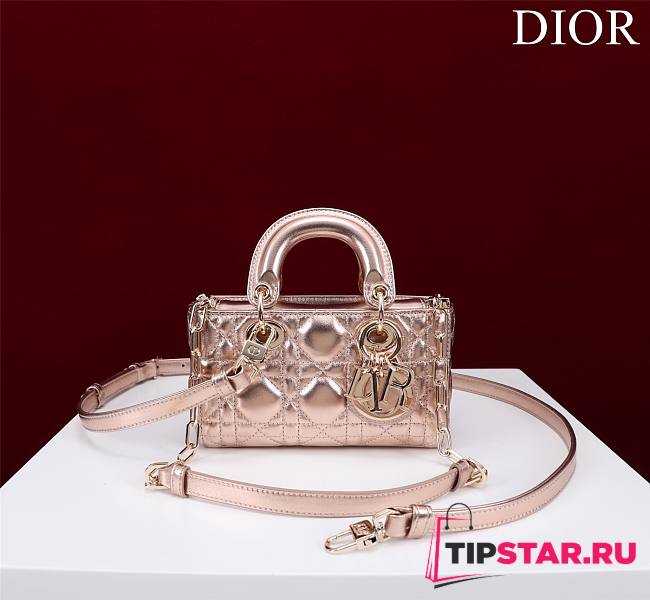 Dior Lady d-joy-micro Leather with Velvet shiny pink - 1