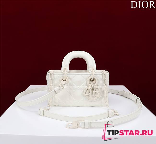 Dior Lady d-joy-micro Leather with Velvet shiny white - 1