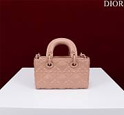 Dior Lady d-joy-micro Leather with Velvet shiny rose pink - 5