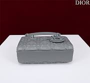 Dior Lady d-joy-micro Leather with Velvet shiny gray blue - 6