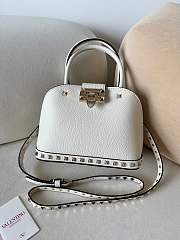 VALENTINO UNI GARAVANI ROCKSTUD SMALL HANDBAG IN GRAINY CALFSKIN WHITE - 1