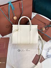 Loro Piana Loom Bag L25 Calfskin Whispering White - 4