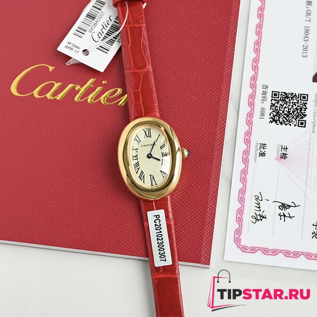 Cartier Baignoire Watch In Red - 1