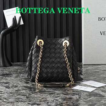 Bottega Veneta Small Parachute Shoulder bag in supple Intrecciato leather black