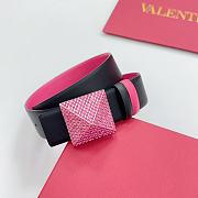 Valentino Double-sided top layer cowhide belt 4cm black/pink - 4