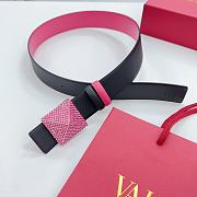 Valentino Double-sided top layer cowhide belt 4cm black/pink - 3