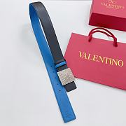 Valentino Double-sided top layer cowhide belt 4cm black/blue - 1