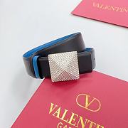 Valentino Double-sided top layer cowhide belt 4cm black/blue - 6