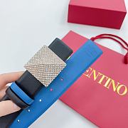 Valentino Double-sided top layer cowhide belt 4cm black/blue - 3