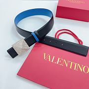 Valentino Double-sided top layer cowhide belt 4cm black/blue - 2