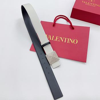 Valentino Double-sided top layer cowhide belt 4cm white