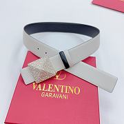 Valentino Double-sided top layer cowhide belt 4cm white - 6