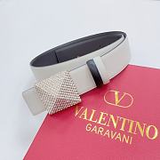 Valentino Double-sided top layer cowhide belt 4cm white - 4