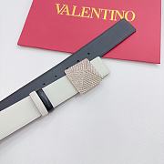 Valentino Double-sided top layer cowhide belt 4cm white - 3