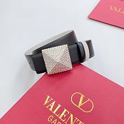 Valentino Double-sided top layer cowhide belt 4cm black - 6