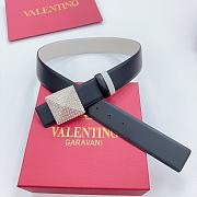 Valentino Double-sided top layer cowhide belt 4cm black - 4