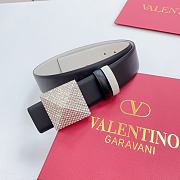 Valentino Double-sided top layer cowhide belt 4cm black - 2