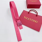 Valentino Double-sided top layer cowhide belt 4cm pink - 1