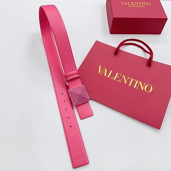 Valentino Double-sided top layer cowhide belt 4cm pink