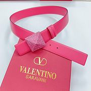 Valentino Double-sided top layer cowhide belt 4cm pink - 6