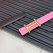 Hermes Metal buckle Double-faced belt in Swift and Epsom Pink - 6