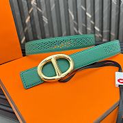 Hermes Metal buckle Double-faced belt in Swift Green - 6