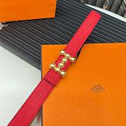 Hermes Metal buckle Double-faced belt in Swift and Epsom Red - 6