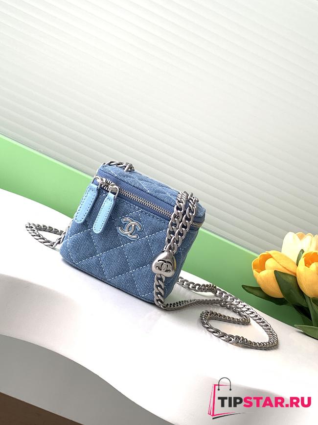 Chanel Mini Vanity With Chain In Denim - 1