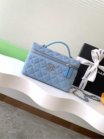 Chanel Long Vanity With Chain In Denim