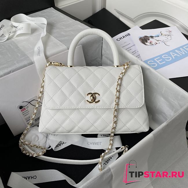 Chanel 21 Coco Handle Mini Size In White - 1