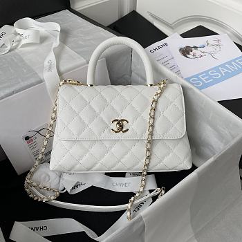 Chanel 21 Coco Handle Mini Size In White